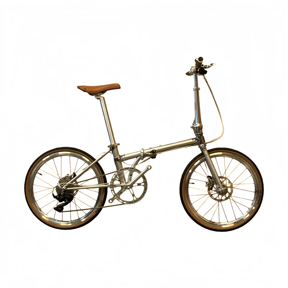 F02PB-2 Mint Sleek 20" Folding Bike with Disc Brakes & Multi-Gears