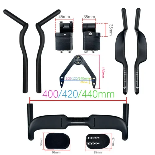 Sunremo Carbon Fiber Handlebar Road Bike Internal Wiring TT Rest Bar with Spacer