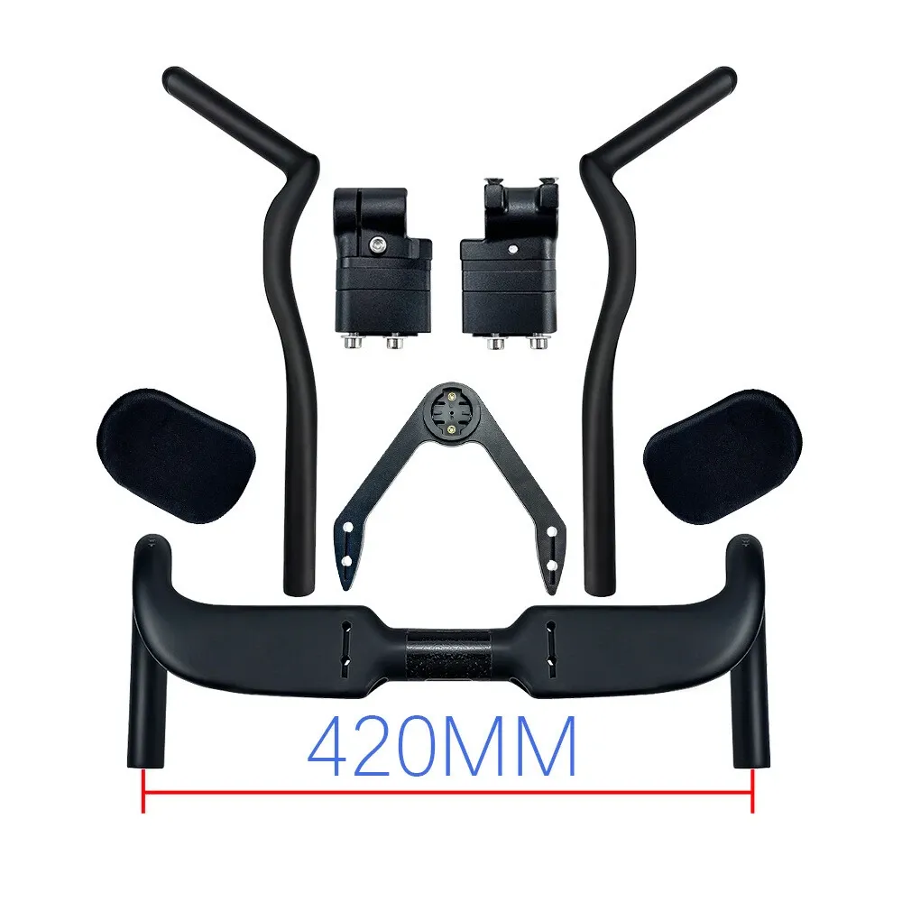 Sunremo Carbon Fiber Handlebar Road Bike Internal Wiring TT Rest Bar with Spacer