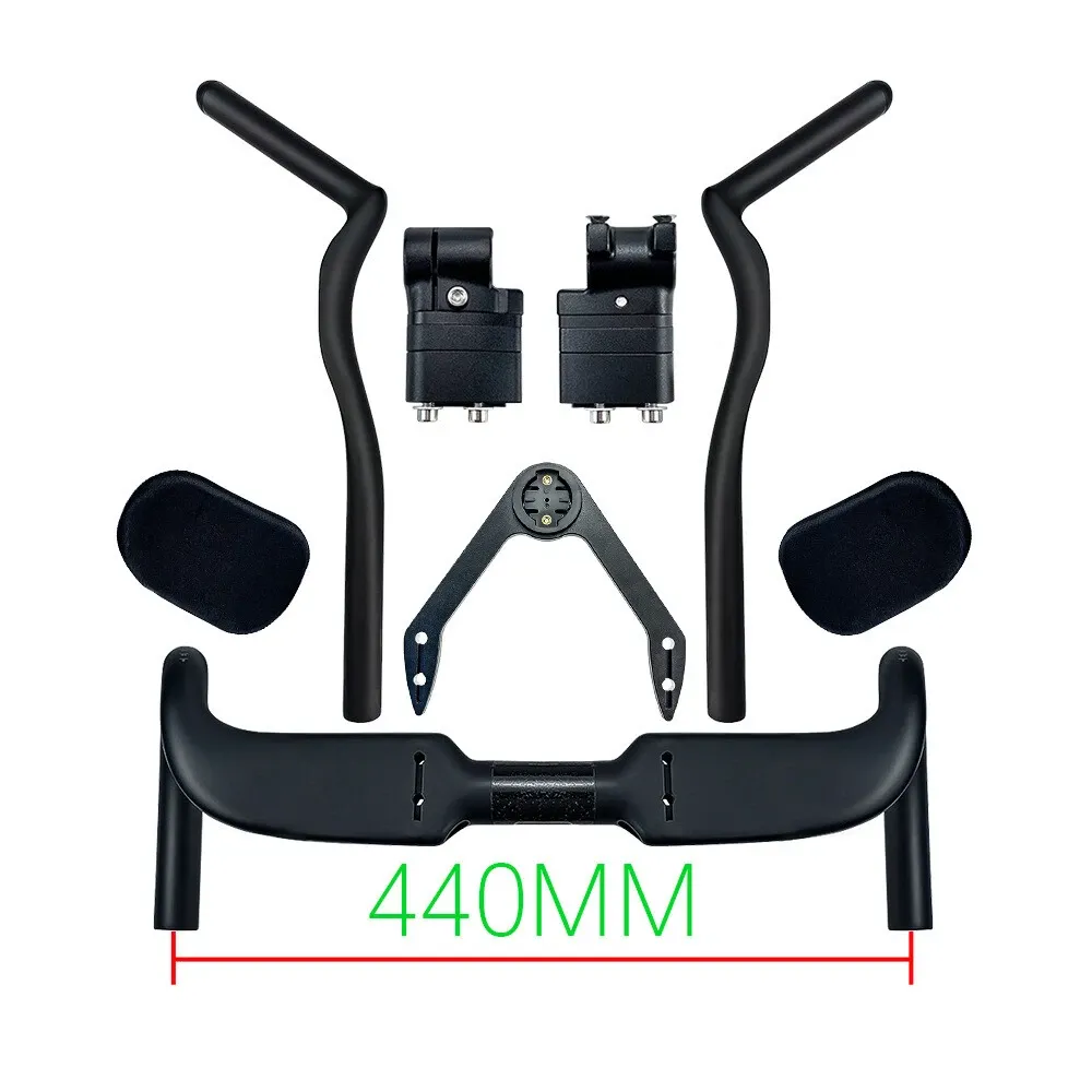 Sunremo Carbon Fiber Handlebar Road Bike Internal Wiring TT Rest Bar with Spacer