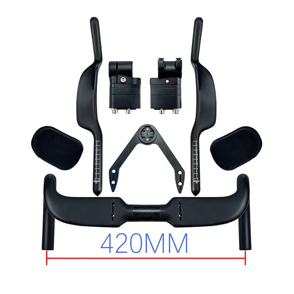 Sunremo Carbon Fiber Handlebar Road Bike Internal Wiring TT Rest Bar with Spacer