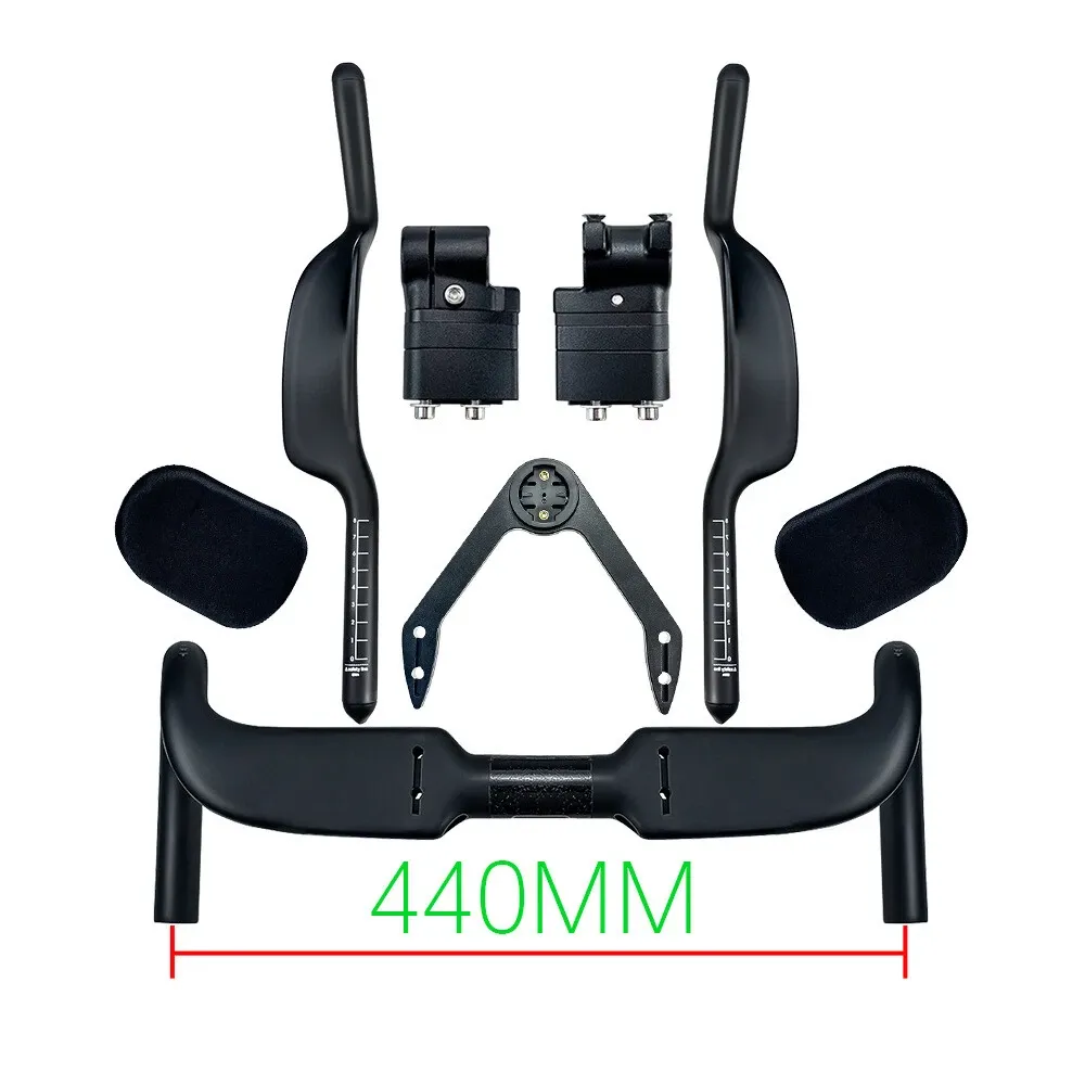 Sunremo Carbon Fiber Handlebar Road Bike Internal Wiring TT Rest Bar with Spacer