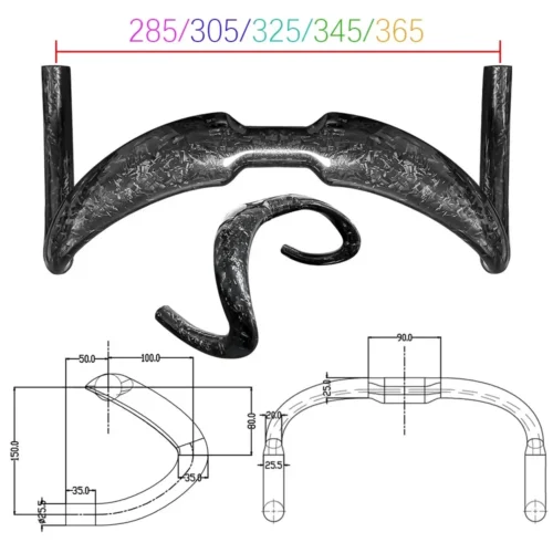 TCF-182-1 Carbon Fiber Road Bicycle Handlebars TT Bike Racing Handlebar 31.8mm Accessories