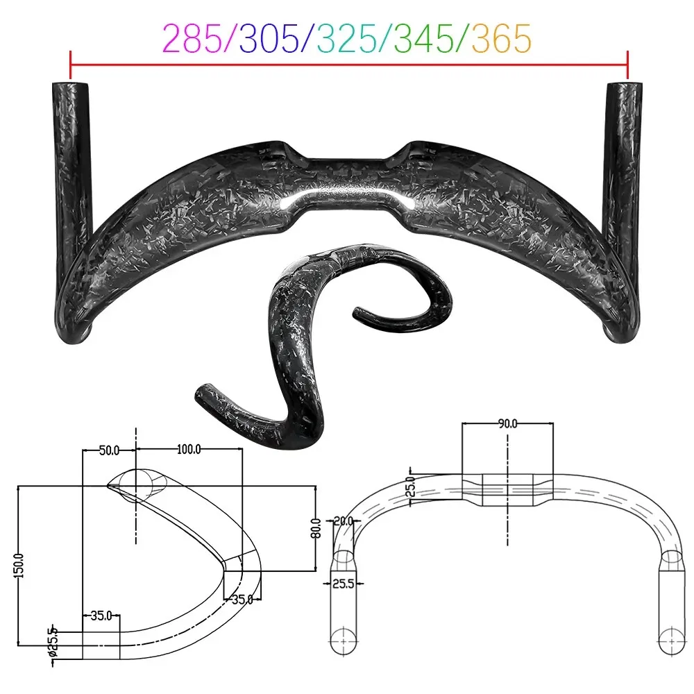 TCF-182-1 Carbon Fiber Road Bicycle Handlebars TT Bike Racing Handlebar 31.8mm Accessories
