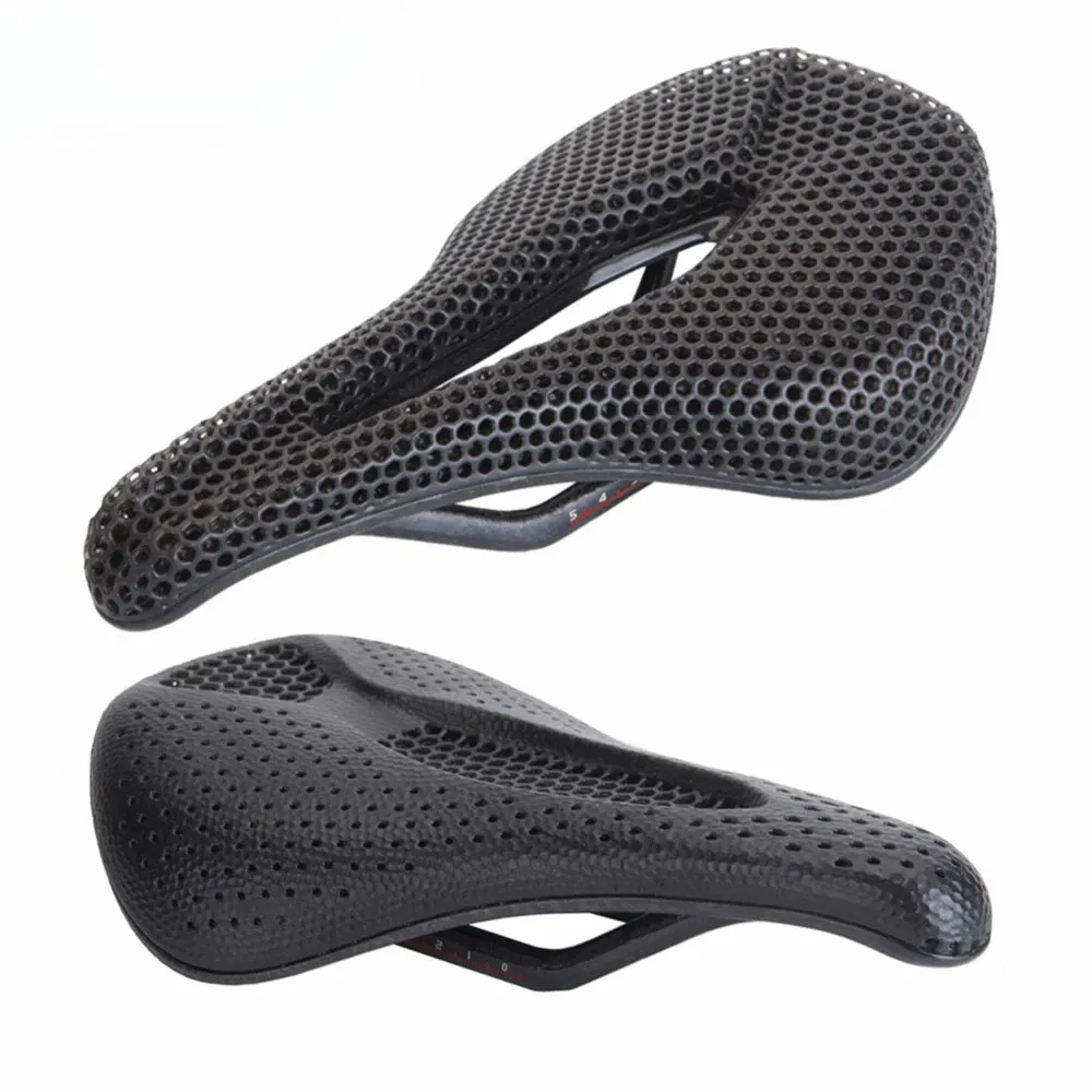 TCF-186-1 3D Printed Carbon Saddle Comfortable Road MTB Bike Seat Cozy Honeycomb Cushion
