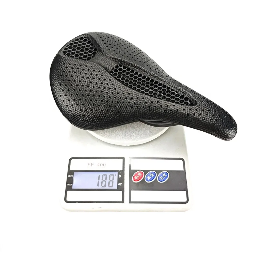 TCF-186-12 3D Printed Carbon Saddle Comfortable Road MTB Bike Seat Cozy Honeycomb Cushion
