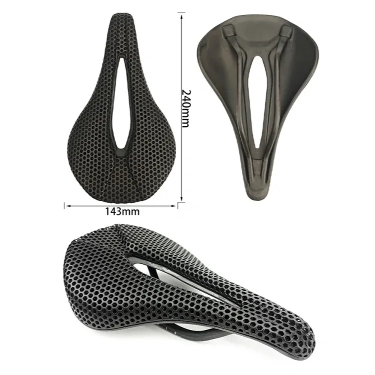 TCF-186-16 3D Printed Carbon Saddle Comfortable Road MTB Bike Seat Cozy Honeycomb Cushion