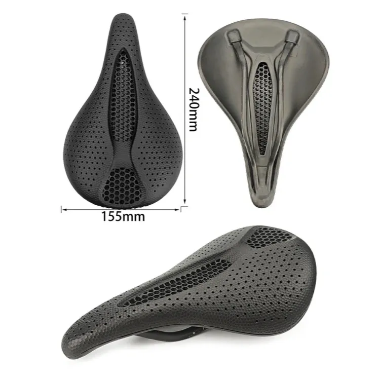 TCF-186-17 3D Printed Carbon Saddle Comfortable Road MTB Bike Seat Cozy Honeycomb Cushion