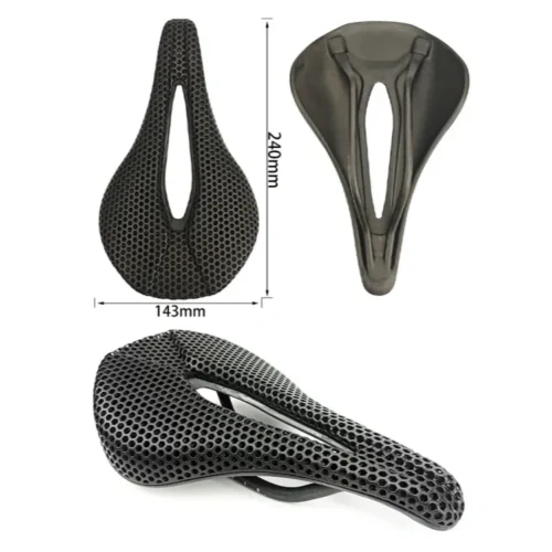 TCF-186-9 3D Printed Carbon Saddle Comfortable Road MTB Bike Seat Cozy Honeycomb Cushion