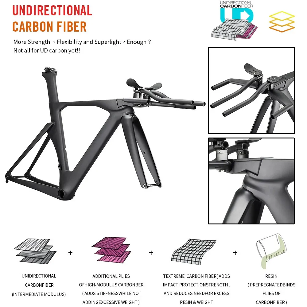Sunremo T1100 Carbon TT Frame Time Trial Bike Aero Racing Triathlon Bicycle