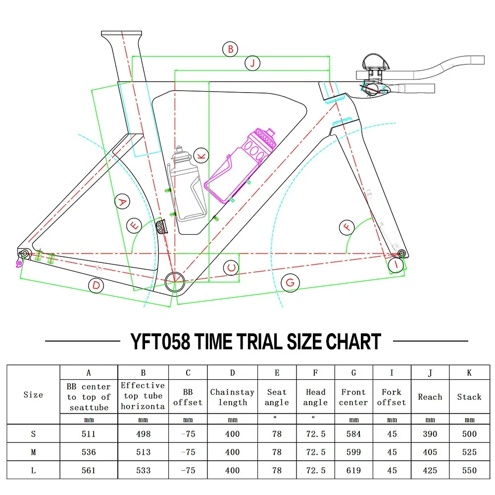 Sunremo T1100 Carbon TT Frame Time Trial Bike Aero Racing Triathlon Bicycle