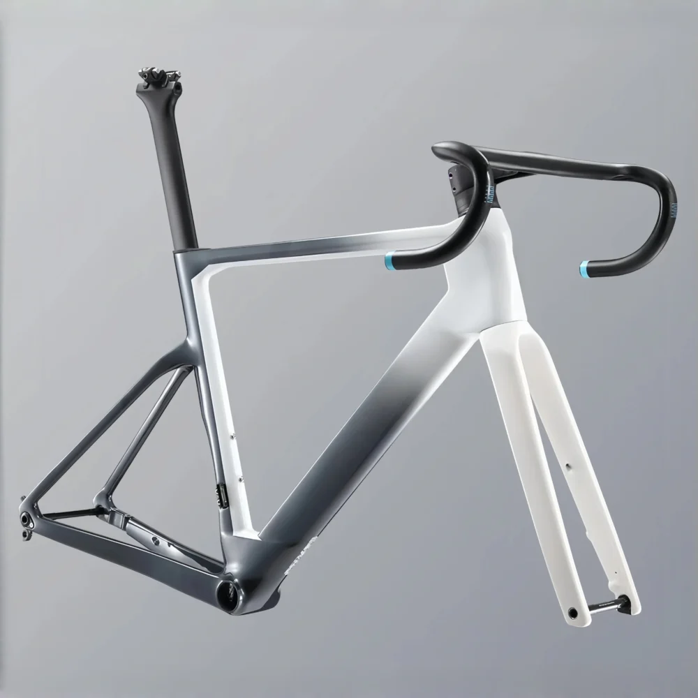 700C Carbon Road Bike Frame Fully Hidden Cable FrameSet Thru Axle 142 Disc Brake