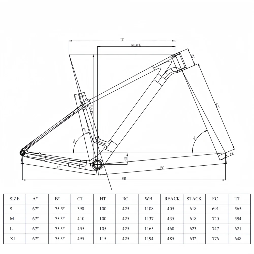 TCF230-12 SR-M08 T1000 Carbon Mountain Bike Frame UDH Hanger 12x148mm Boost Travel 110mm 29er Hardtail MTB Carbon Frame