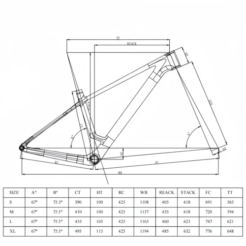 TCF230-12 SR-M08 T1000 Carbon Mountain Bike Frame UDH Hanger 12x148mm Boost Travel 110mm 29er Hardtail MTB Carbon Frame