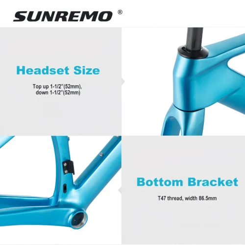 R065 | Aero Road Bike Carbon Frame 700x32C Full Integrated Cable Disc Brake T1000 Carbon Road Bicycle Frameset