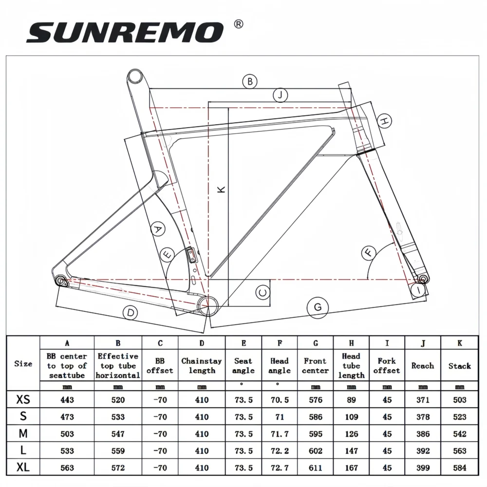 R065 | Aero Road Bike Carbon Frame 700x32C Full Integrated Cable Disc Brake T1000 Carbon Road Bicycle Frameset