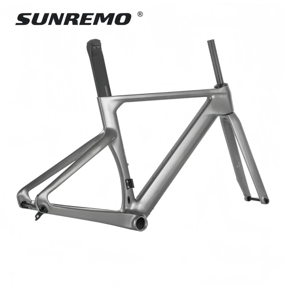 R065 | Aero Road Bike Carbon Frame 700x32C Full Integrated Cable Disc Brake T1000 Carbon Road Bicycle Frameset