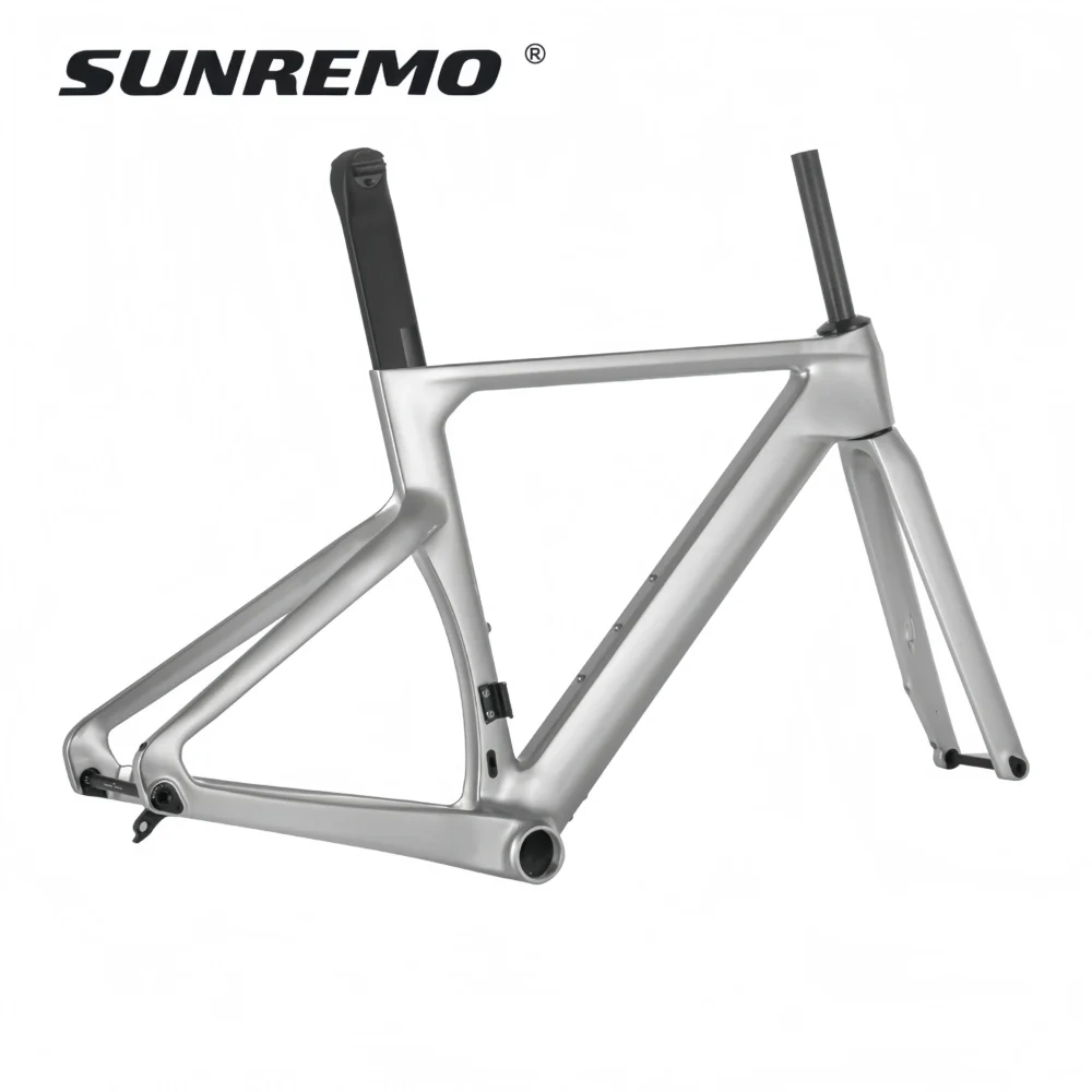 R065 | Aero Road Bike Carbon Frame 700x32C Full Integrated Cable Disc Brake T1000 Carbon Road Bicycle Frameset