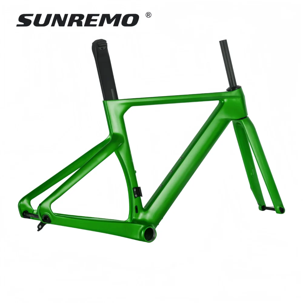 R065 | Aero Road Bike Carbon Frame 700x32C Full Integrated Cable Disc Brake T1000 Carbon Road Bicycle Frameset