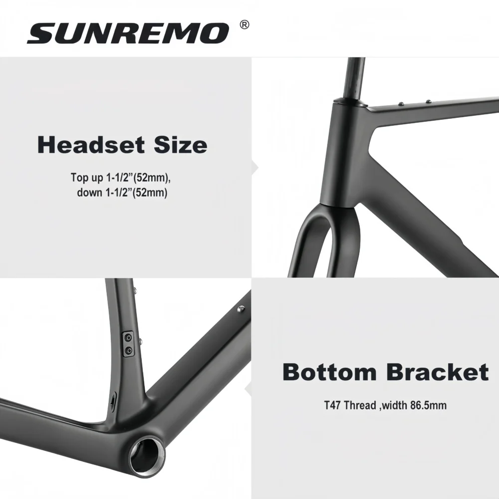 G068 Race Gravel Bike Frame 700x47C UDH Hanger T47 BB Aero Gravel Bicycle Carbon Frameset