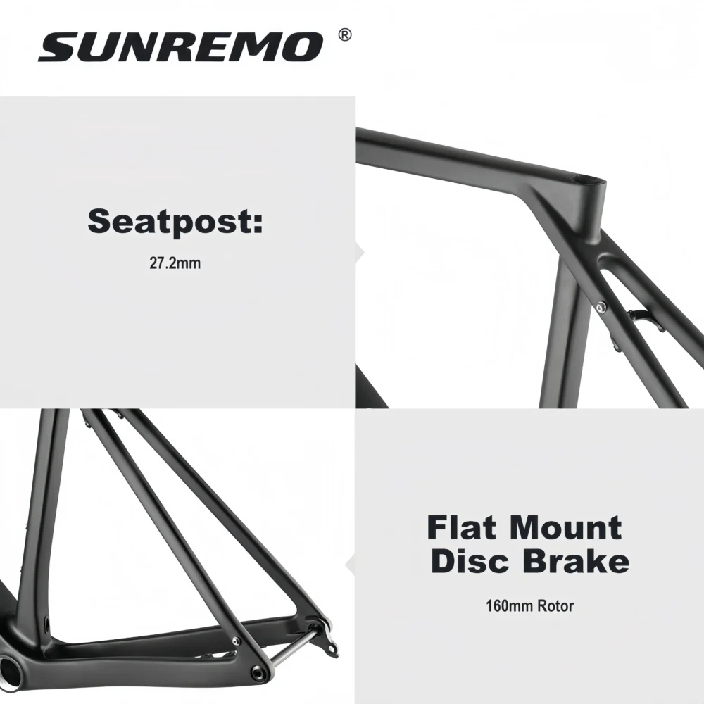 G068 Race Gravel Bike Frame 700x47C UDH Hanger T47 BB Aero Gravel Bicycle Carbon Frameset