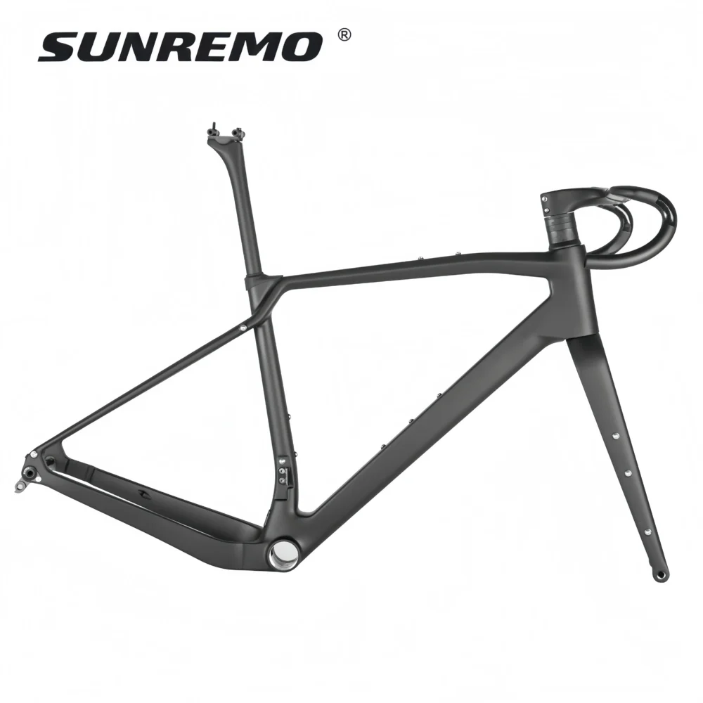 T1000 Carbon Gravel Bike Frame 700x47C Disc Brake T47 Comfortable Geometry Full Carbon Adventure Gravel Bicycle Frameset