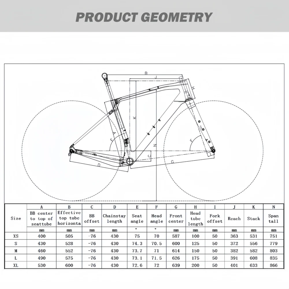 T1000 Carbon Gravel Bike Frame 700x47C Disc Brake T47 Comfortable Geometry Full Carbon Adventure Gravel Bicycle Frameset
