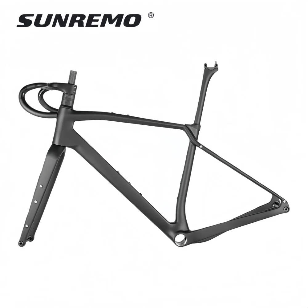 T1000 Carbon Gravel Bike Frame 700x47C Disc Brake T47 Comfortable Geometry Full Carbon Adventure Gravel Bicycle Frameset