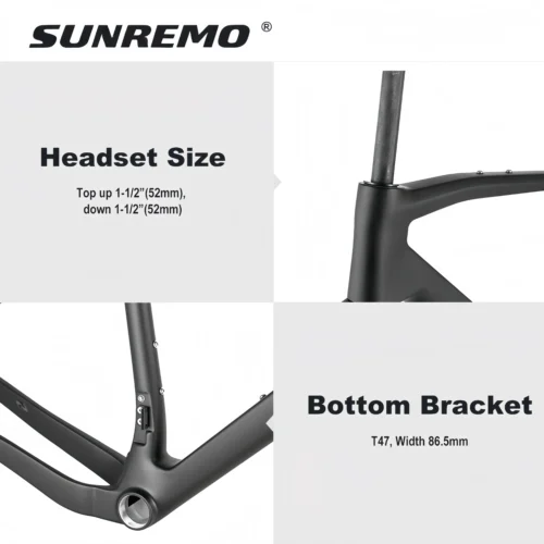 T1000 Carbon Gravel Bike Frame 700x47C Disc Brake T47 Comfortable Geometry Full Carbon Adventure Gravel Bicycle Frameset