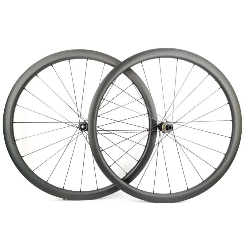 700C Road Bike Disc Brake Carbon Wheels 25 Width 35mm Depth Tubeless Center Lock