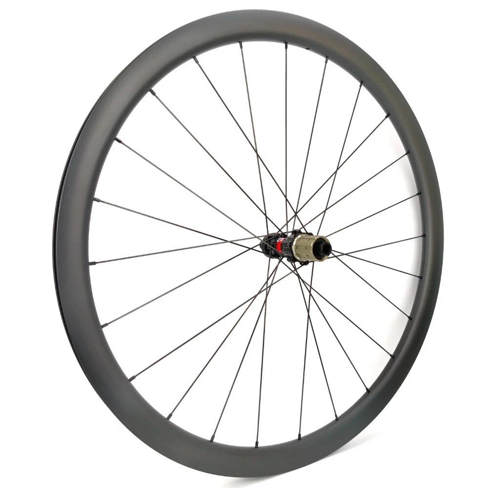 700C Road Bike Disc Brake Carbon Wheels 25 Width 35mm Depth Tubeless Center Lock