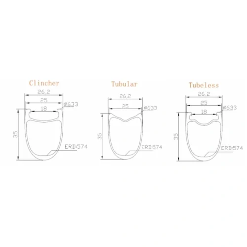 700C Road Bike Disc Brake Carbon Wheels 25 Width 35mm Depth Tubeless Center Lock