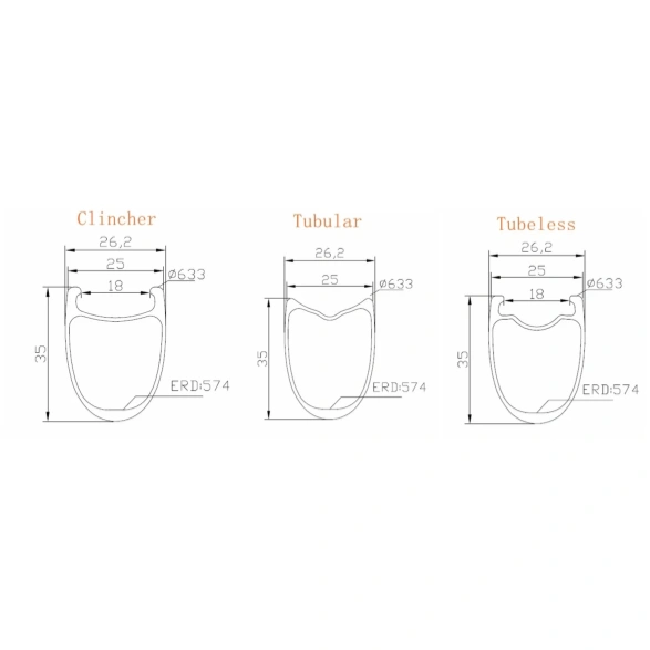 700C Road Bike Disc Brake Carbon Wheels 25 Width 35mm Depth Tubeless Center Lock