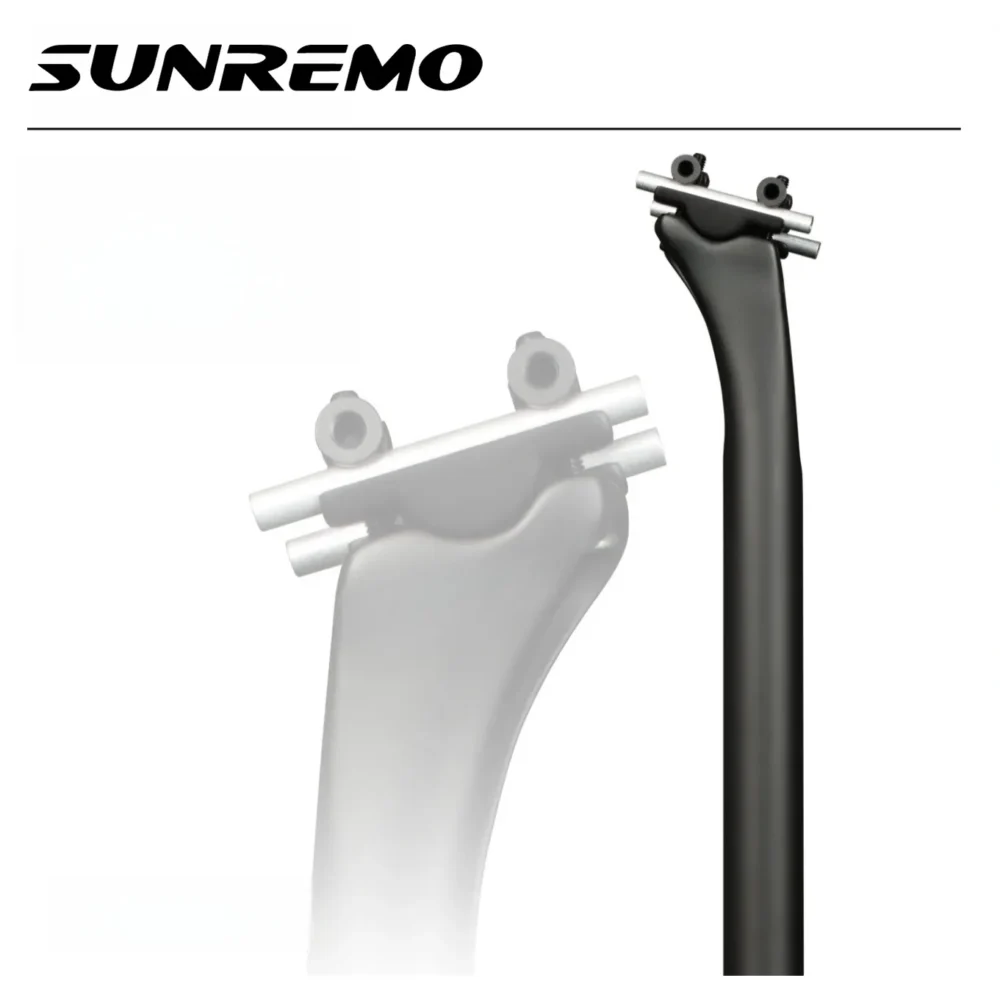 Carbon fiber aero seatpost, available in 27.2mm, 30.8mm, and 31.6mm diameters, suitable for road and mountain bikes