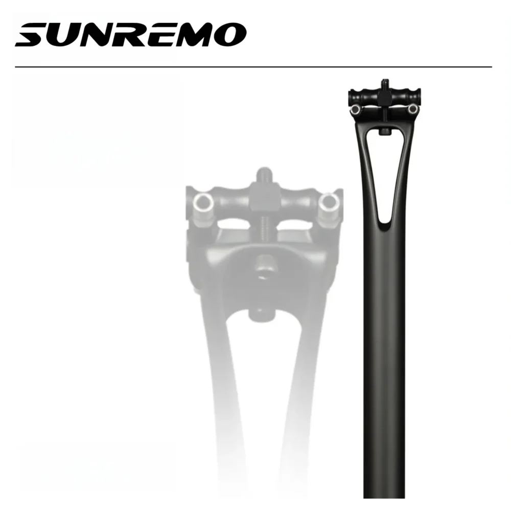 Carbon fiber aero seatpost, available in 27.2mm, 30.8mm, and 31.6mm diameters, suitable for road and mountain bikes
