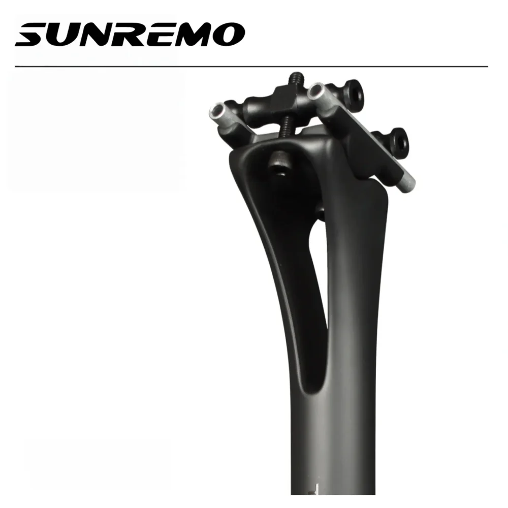 Carbon fiber aero seatpost, available in 27.2mm, 30.8mm, and 31.6mm diameters, suitable for road and mountain bikes