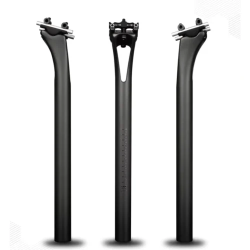 Carbon fiber aero seatpost, available in 27.2mm, 30.8mm, and 31.6mm diameters, suitable for road and mountain bikes