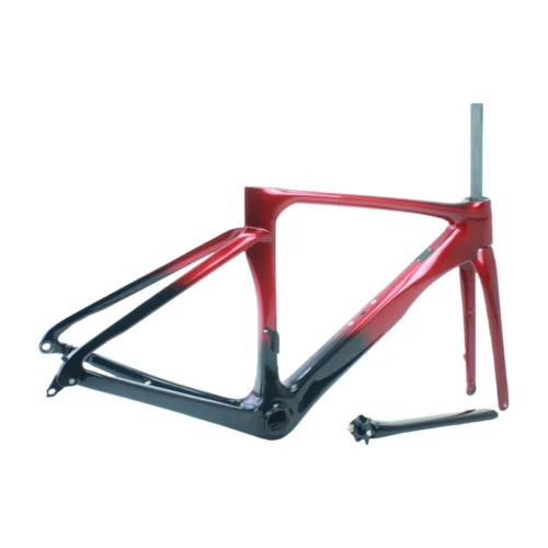 Carbon fiber road aero frame rim and disc brake frame fully hidden inner routing