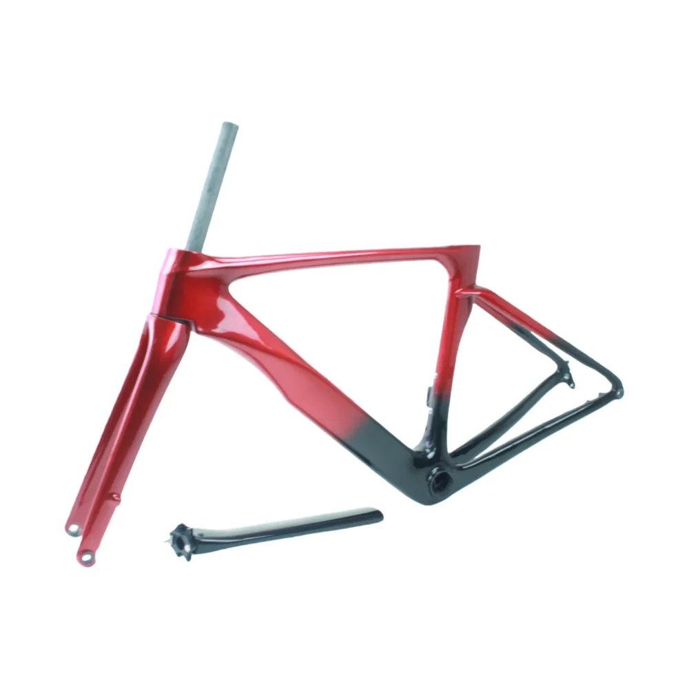 Carbon fiber road aero frame rim and disc brake frame fully hidden inner routing