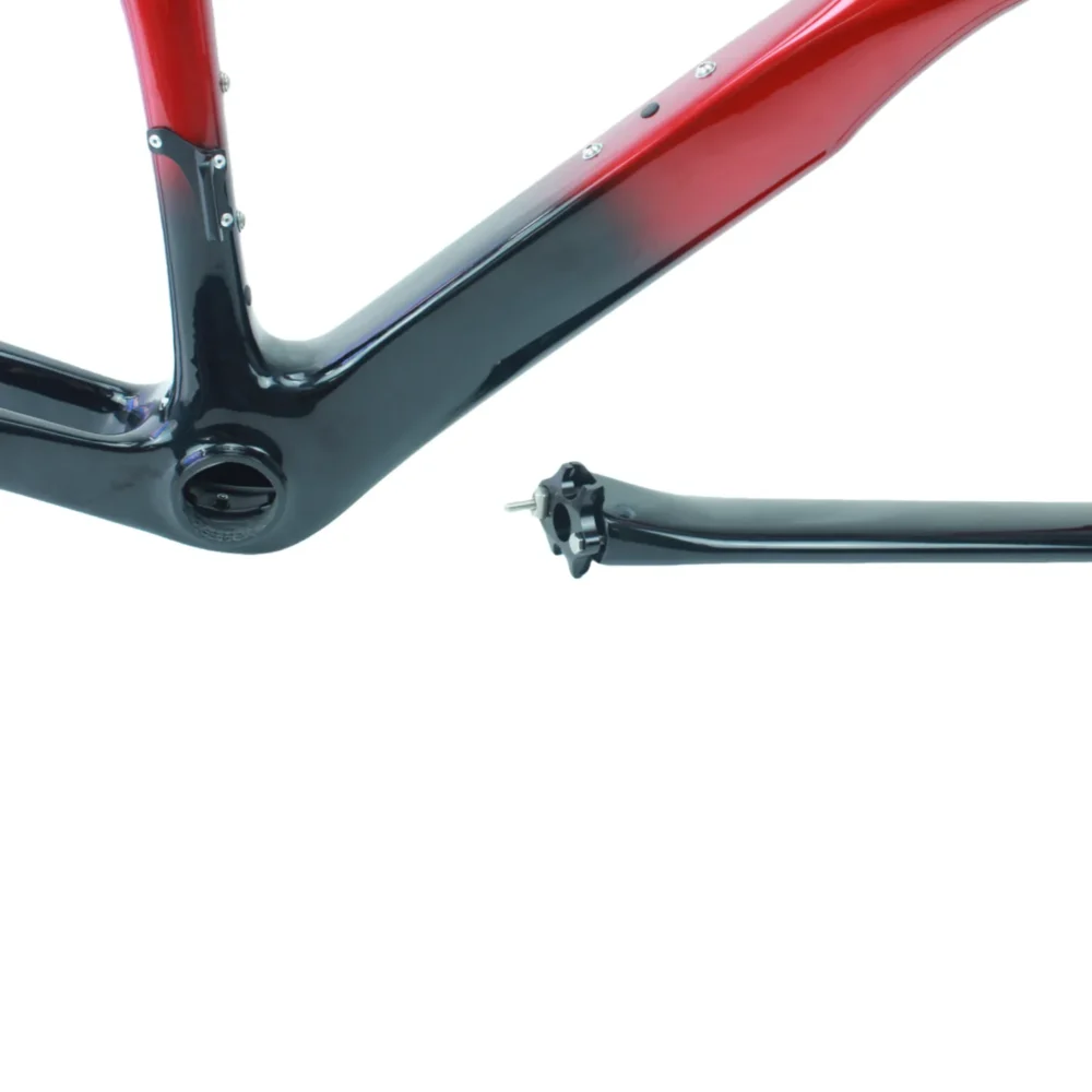 Carbon fiber road aero frame rim and disc brake frame fully hidden inner routing