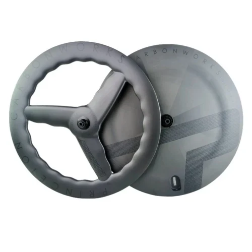 700C Carbon Fiber Front 3 Spokes Rear Disc Wheels Road Bicycle Wheelset Tubeless