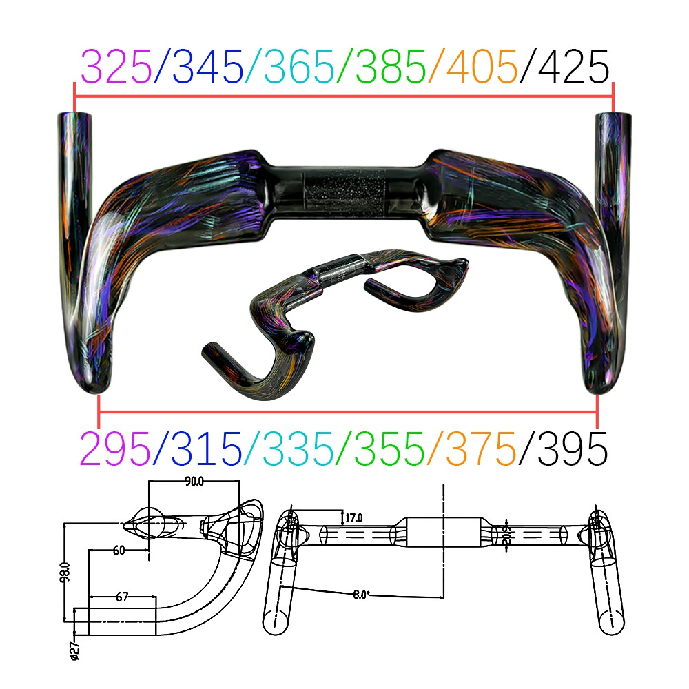 2026 Fixed All-Carbon Wire-Drive Track Bike Handlebars, Drop Bars, Fixed Gear Handlebars, Painted Version