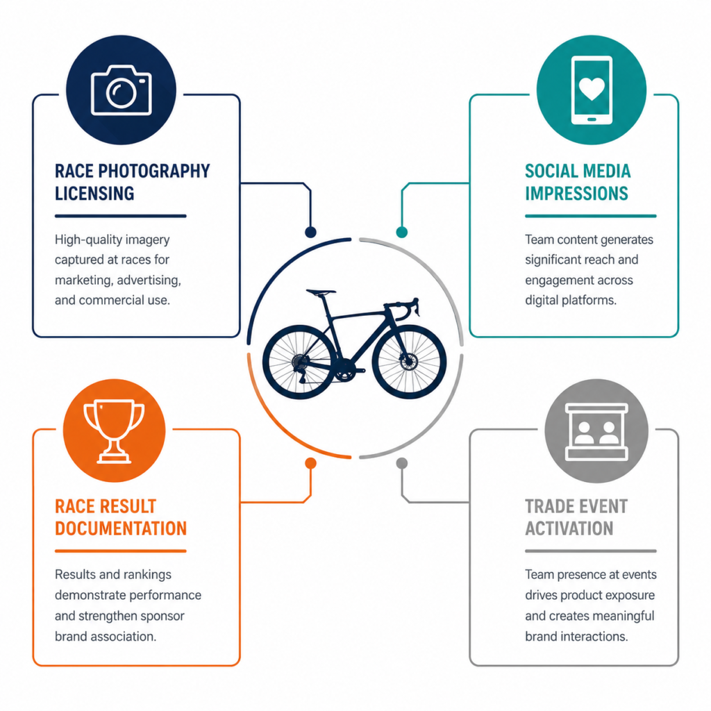 Corporate cycling infographic with key areas