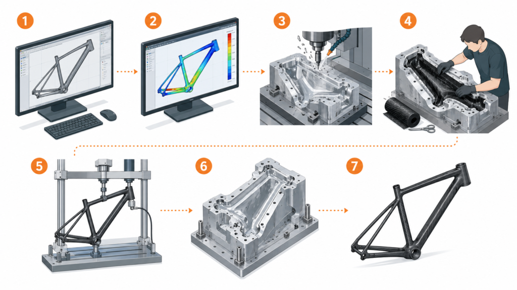 Engineering workflow for bike frame development