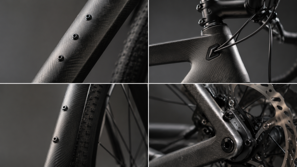 Gravel frame detail close-up