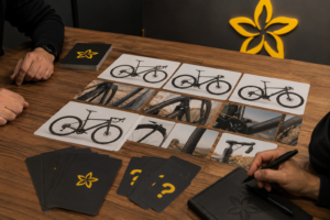 Design meeting with bicycle branding elements