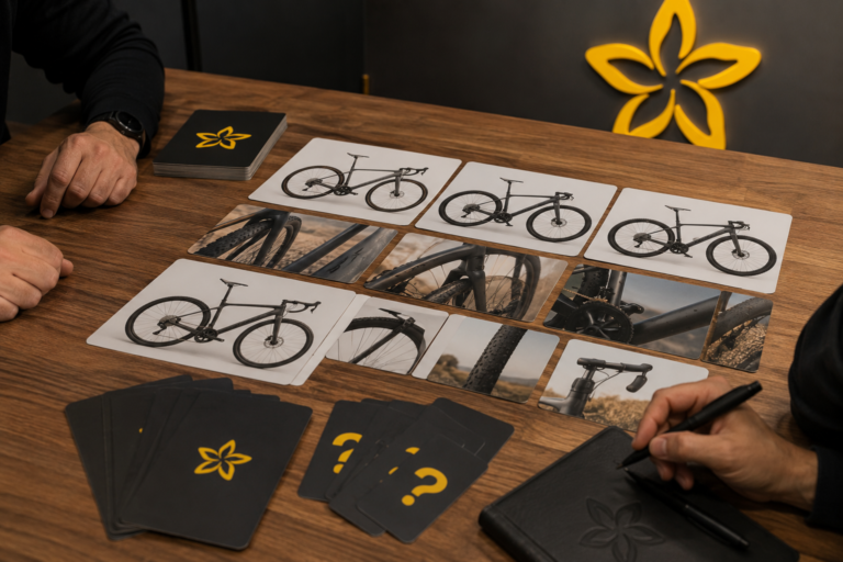 Design meeting with bicycle branding elements