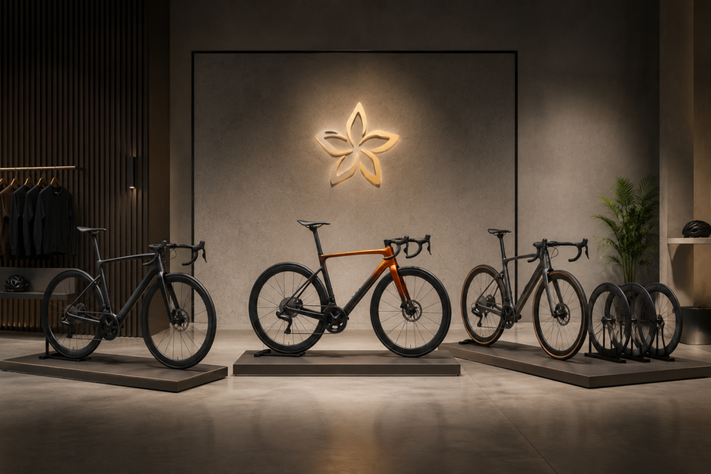 Luxury minimalist bicycle showroom display
