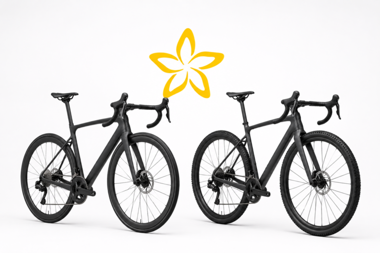 Modern bicycle duo with logo mark