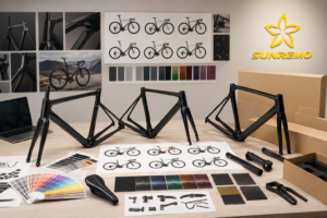 Modern bike design studio workspace